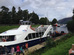 Getting ready to board the boat on the search for Nessie.